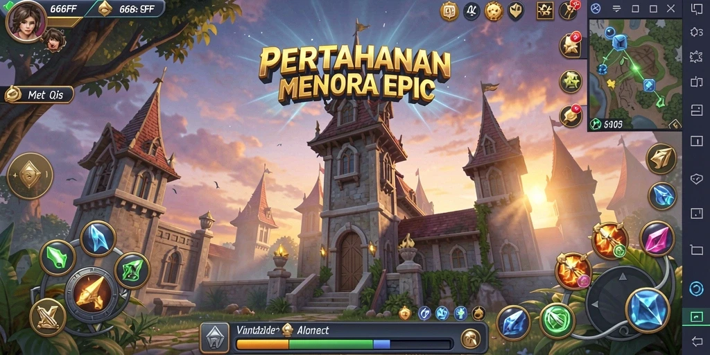 Gameplay seru dari 666FF dengan menara strategis dan musuh beragam.
