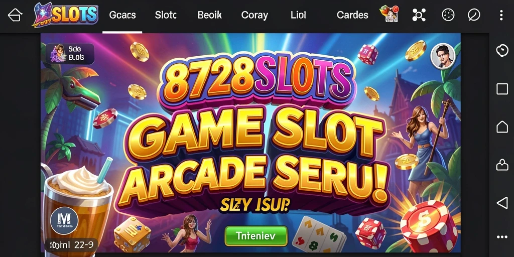 Tampilan grafis interaktif dari gameplay 8728SLOTS yang menyenangkan.