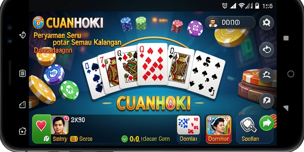 Tampilan menarik dari gameplay CUANHOKI yang seru dalam permainan Domino.