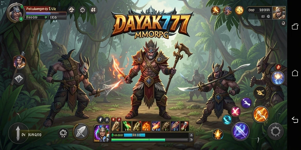 Screenshot DAYAK777 menampilkan aksi pertarungan epik dalam dunia MMORPG.