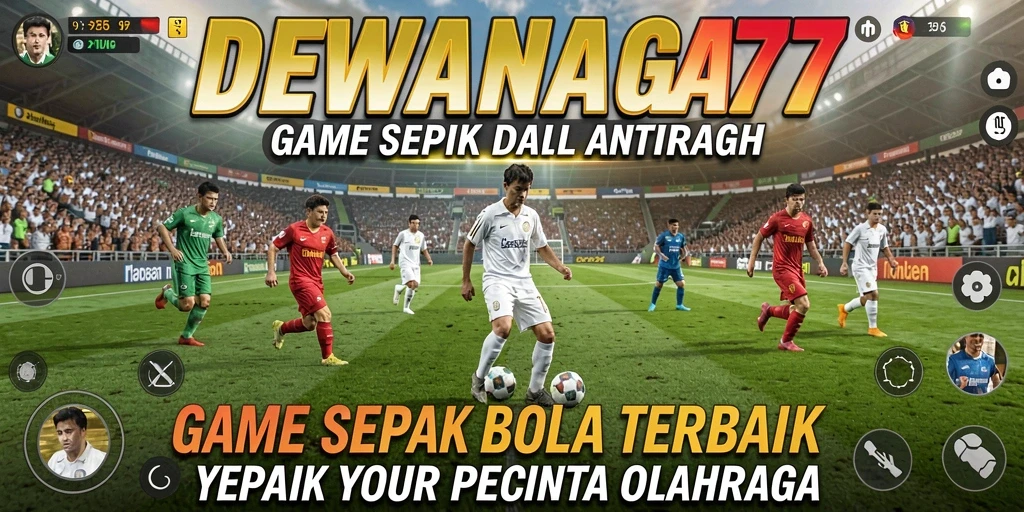 Tampilan gameplay menegangkan dalam DEWANAGA77 yang penuh aksi sepak bola.