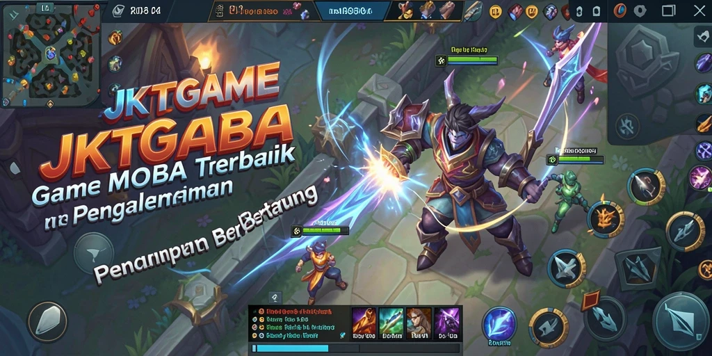 Tangkapan layar menunjukkan aksi seru dalam game MOBA JKTGAME.