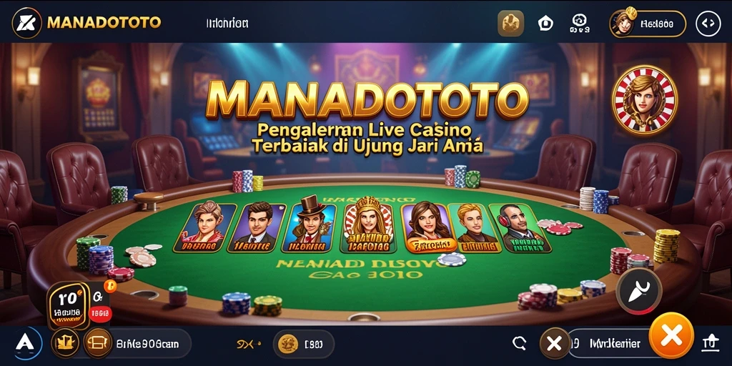 Screenshot MANADOTOTO yang menampilkan dealer langsung dan suasana permainan yang hidup.