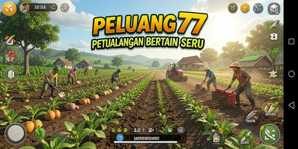 Tampilan gameplay PELUANG77 yang penuh warna dan menyenangkan.
