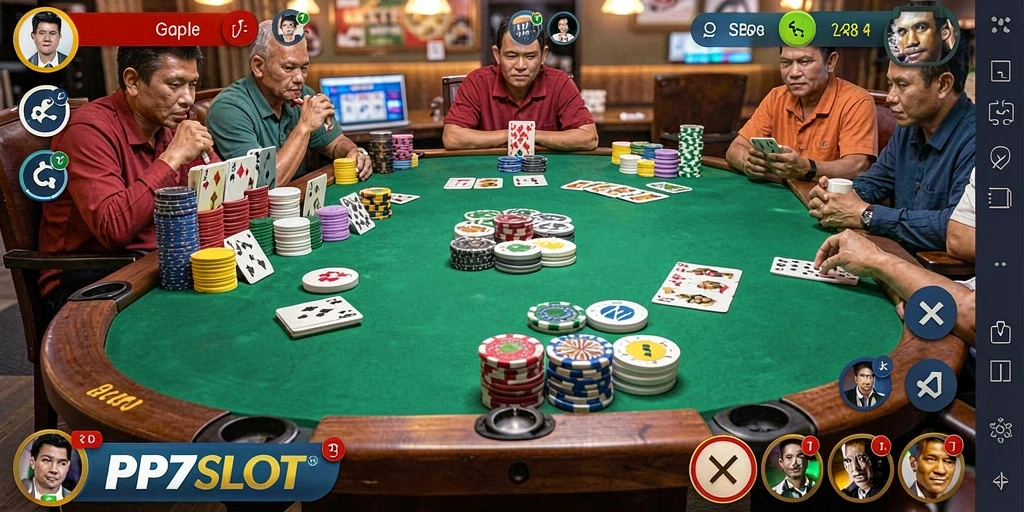 Tampilan gameplay seru dan interaktif permainan Gaple.