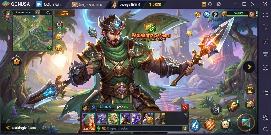Tangkapan layar menampilkan aksi seru dalam gameplay QQNUSA.