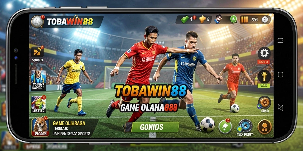 Tampilan gameplay menarik di TOBAWIN88 yang menggambarkan aksi olahraga.
